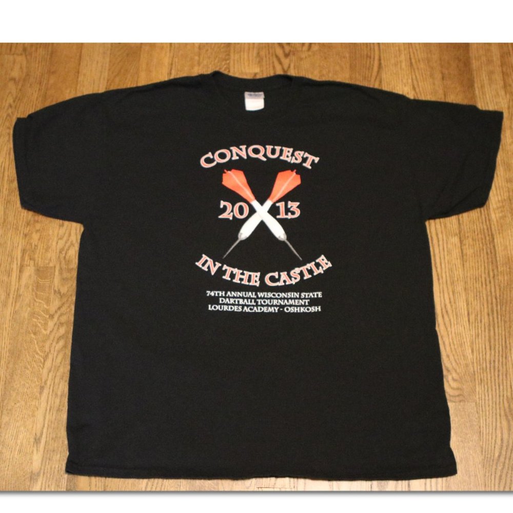 Wisconsin State Dartball Tournament Oshkosh Wisconsin 2013 T shirt Black XL
